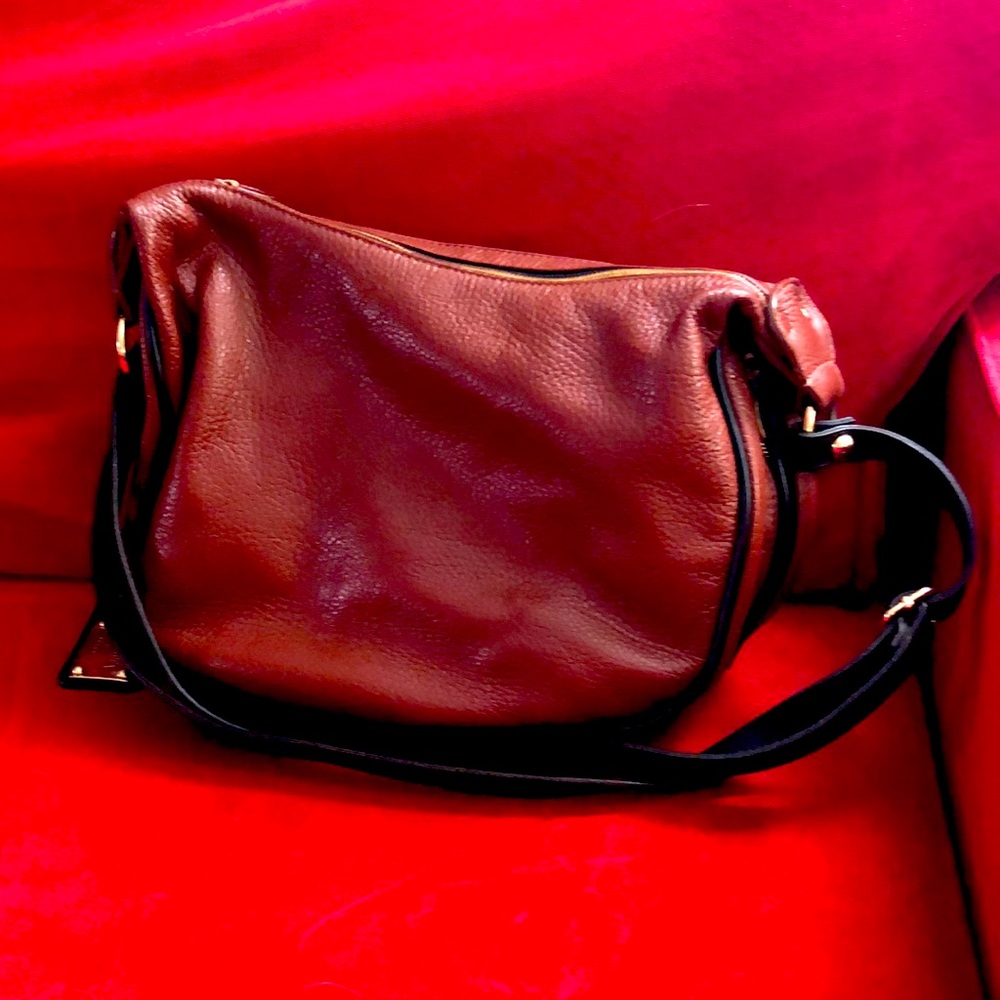 Two tone leather handbag